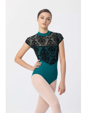 Justaucorps danse fille Intermezzo Manila – col haut, résille floquée, zip au dos - 31589 | FAME LA MAISON DE LA DANSE