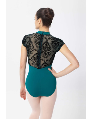 Justaucorps danse fille Intermezzo Manila – col haut, résille floquée, zip au dos - 31589 | FAME LA MAISON DE LA DANSE