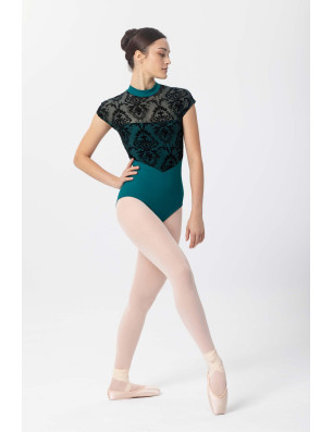 Justaucorps danse fille Intermezzo Manila – col haut, résille floquée, zip au dos - 31589 | FAME LA MAISON DE LA DANSE