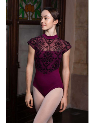 Justaucorps danse fille Intermezzo Manila – col haut, résille floquée, zip au dos - 31589 | FAME LA MAISON DE LA DANSE
