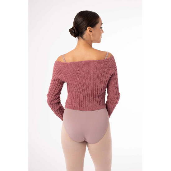 Pull court Fedora Intermezzo – manches longues, tricot torsadé, danse et échauffement - 6646 | FAME LA MAISON DE LA DANSE