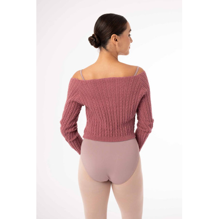Pull court Fedora Intermezzo – manches longues, tricot torsadé, danse et échauffement - 6646 | FAME LA MAISON DE LA DANSE