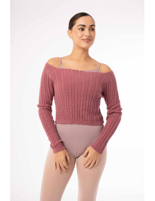 Pull court Fedora Intermezzo – manches longues, tricot torsadé, danse et échauffement - 6646 | FAME LA MAISON DE LA DANSE
