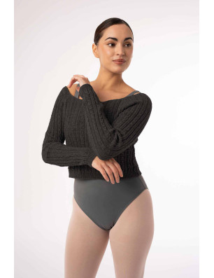 Pull court Fedora Intermezzo – manches longues, tricot torsadé, danse et échauffement - 6646 | FAME LA MAISON DE LA DANSE