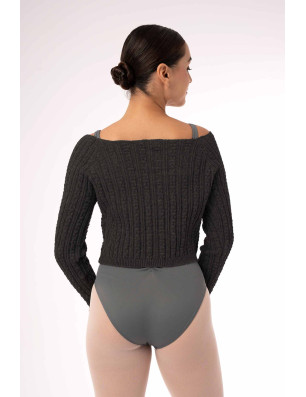 Pull court Fedora Intermezzo – manches longues, tricot torsadé, danse et échauffement - 6646 | FAME LA MAISON DE LA DANSE