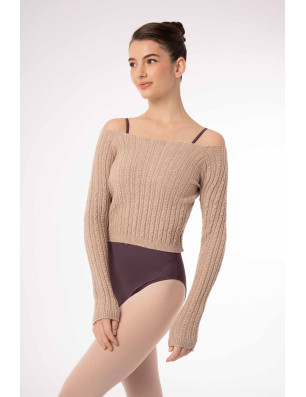Pull court Fedora Intermezzo – manches longues, tricot torsadé, danse et échauffement - 6646 | FAME LA MAISON DE LA DANSE