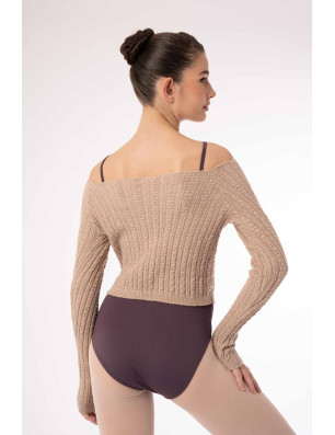 Pull court Fedora Intermezzo – manches longues, tricot torsadé, danse et échauffement - 6646 | FAME LA MAISON DE LA DANSE