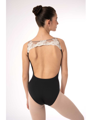 Justaucorps Fina Intermezzo – dentelle florale, col haut, dos ouvert, danse classique - 31707 | FAME LA MAISON DE LA DANSE