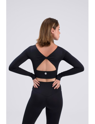 Crop top GRAYSON Intermezzo – manches longues, dos croisé, confort et élégance pour danse - 6656 | FAME LA MAISON DE LA DANSE