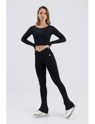 Crop top GRAYSON Intermezzo – manches longues, dos croisé, confort et élégance pour danse - 6656 | FAME LA MAISON DE LA DANSE