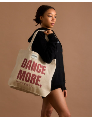 Sac Cabas “Dance More, Worry Less.” – Tote Bag Premium | SACRE Paris | FAME LA MAISON DE LA DANSE
