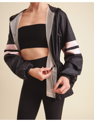 Veste Coupe‑Vent Noir – Satin Signature & Nylon Déperlant | Repetto S0699