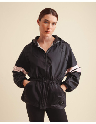 Veste Coupe‑Vent Noir – Satin Signature & Nylon Déperlant | Repetto S0699
