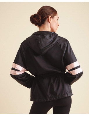 Veste Coupe‑Vent Noir – Satin Signature & Nylon Déperlant | Repetto S0699