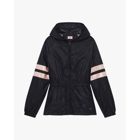 Veste Coupe‑Vent Noir – Satin Signature & Nylon Déperlant | Repetto S0699