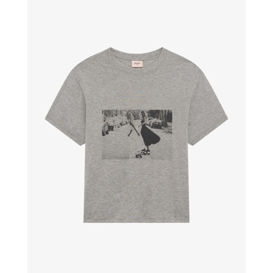 T‑Shirt Ballet Urbain Gris Chiné Clair – Coupe Oversize | Repetto S0728 - Fame La Maison de la Danse
