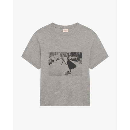 T‑Shirt Ballet Urbain Gris Chiné Clair – Coupe Oversize | Repetto S0728 - Fame La Maison de la Danse