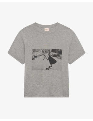 T‑Shirt Ballet Urbain Gris Chiné Clair – Coupe Oversize | Repetto S0728 - Fame La Maison de la Danse