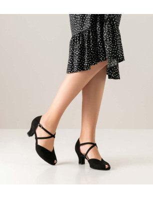 Werner Kern Fatima – Chaussures de danse daim noir 6 cm | Fame La Maison de la Danse