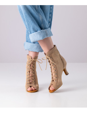 Werner Kern Melisande – Bottines de danse daim beige 6 cm | Fame La Maison de La Danse