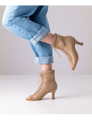 Werner Kern Melisande – Bottines de danse daim beige 6 cm | Fame La Maison de La Danse