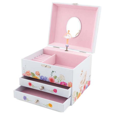 Coffre Musical 2 Tiroirs Ballerine – Boîte à bijoux enfant | Fame La Maison de la Danse