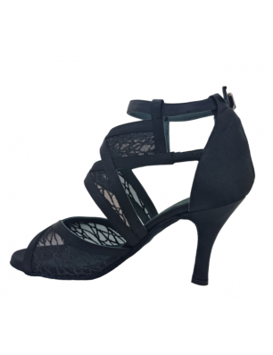 Rosso Latino MANU – Chaussures de danse noir | Talon 8 cm - Fame La Maison de la Danse