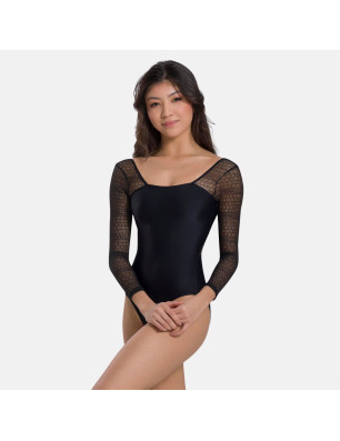 Justaucorps Aurea BY67 – Manches longues mesh & dos ouvert | Só Dança - Fame La Maison de la Danse