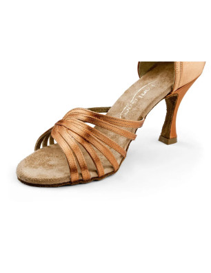 Portdance PD137 Premium – Latin 60mm Dark Tan Satin | Fame La Maison de la Danse