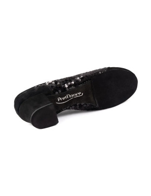 Portdance PD Noiré Cuban – Black Sequins/Nubuck | Fame La Maison de la Danse