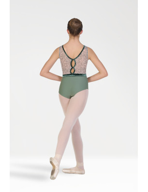 HARMONY 424 – Justaucorps Vert Velours & Dentelle