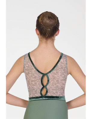 HARMONY 424 – Justaucorps Vert Velours & Dentelle