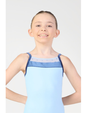 HARMONY 432 – Justaucorps Fille Bleu Velours & Résille