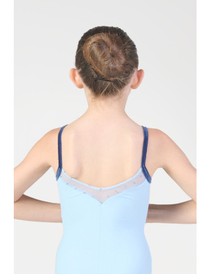 HARMONY 432 – Justaucorps Fille Bleu Velours & Résille