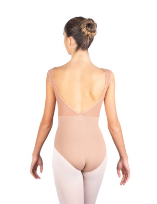 Justaucorps Caprice Ballet Rosa – Microfibre Dentelle & Dos V | Fame la maison de la danse
