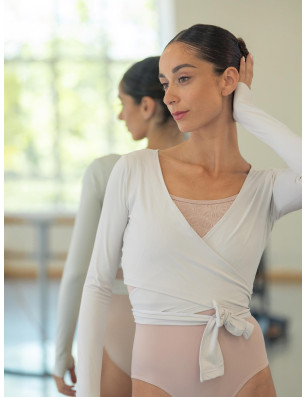 Light Nude Wrap Top – Mara Dancewear | Fame la maison de la danse