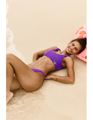 JUSTIN POPCORN – Haut de Bikini Violet Froncé | Banana Moon