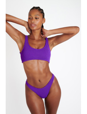 JUSTIN POPCORN – Haut de Bikini Violet Froncé | Banana Moon