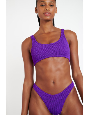 NAIDA POPCORN – Bas de Bikini Violet Froncé | Banana Moon