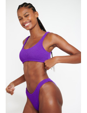 NAIDA POPCORN – Bas de Bikini Violet Froncé | Banana Moon