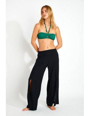 STEFA – Pantalon Fluide Fendu Noir | Banana Moon