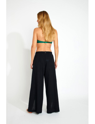 STEFA – Pantalon Fluide Fendu Noir | Banana Moon