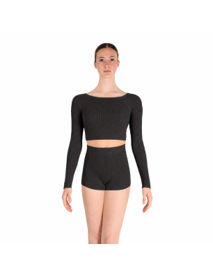 LANEA Short d’échauffement – Taille haute, maille côtelée - Dansez-Vous
