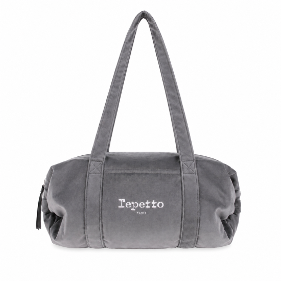 Sac Polochon Velours M Gris Graphite – Repetto B0232V