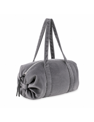 Sac Polochon Velours M Gris Graphite – Repetto B0232V