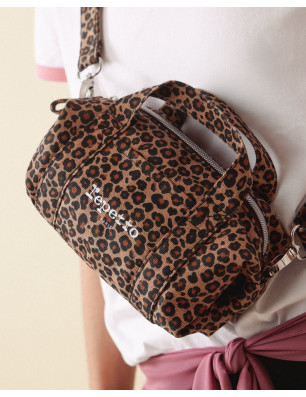 Mini Polochon bandoulière Marron Léopard – Repetto B0398TL