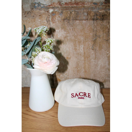 Casquette écru brodée SACRE Paris – Unisexe coton