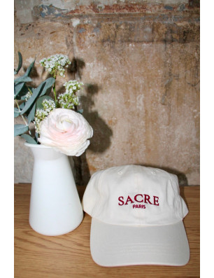 Casquette écru brodée SACRE Paris – Unisexe coton