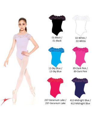 Justaucorps dentelle manches courtes SoDança