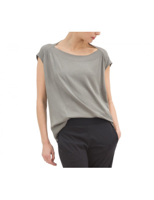 Pull boîte tricot fin gris acier Repetto S0387